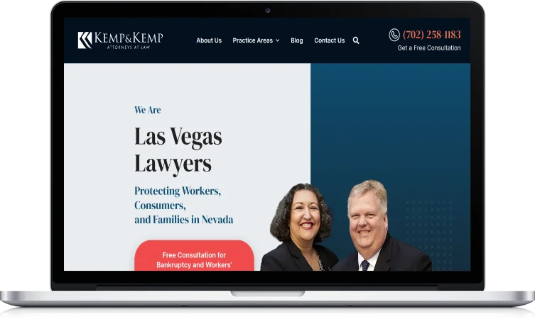 Las Vegas lawyer website design displayed on a laptop